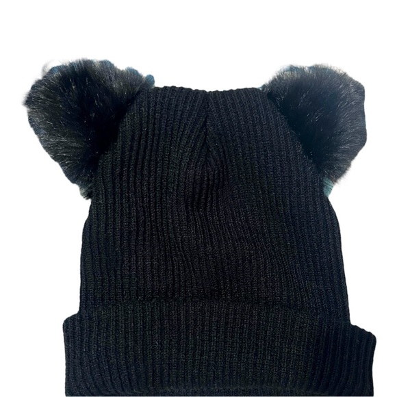 Black Kitty knit hat with ears - Picture 2 of 2